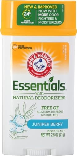 ARM & HAMMER Essentials Solid Deodorant, Clean, Wide Stick, 2.5 oz. (Pack of 3)
