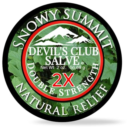 Snowy Summit Devil's Club Salve 2X - Handmade All-Natural Double Strength Muscle Rub with Light Scent - Quick Absorbing Herbal Salve with Alaskan Ingredients - 2X Potency for Effectiveness