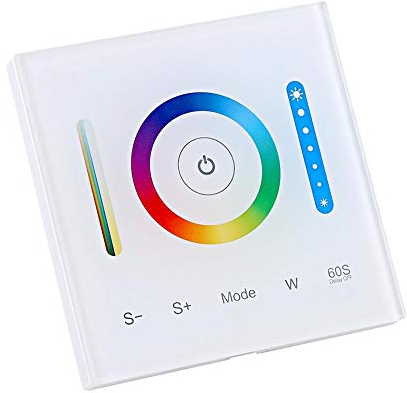 Ymiko Controlador para Panel LED, Controlador de Pared Táctil, Controlador de Atenuación para RGB RGBW RGB + CCT Cambio de Color Regulable LED Tira de Iluminación Botón Táctil con Sonido