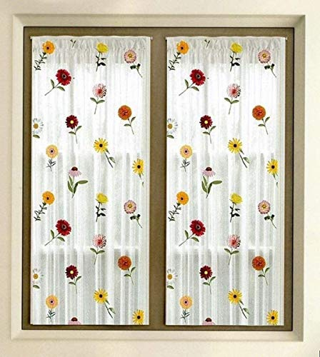 Par de Cortinas visillos para Ventana y Puerta Ventanas confeccionadas – 60/80 x 150 cm 60/80 x 240 cm – a Medida (80 x 150 cm)