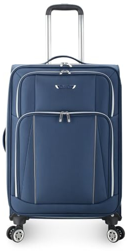 Traveler's Choice Lares Softside Valise Extensible avec roulettes pivotantes, Bleu Marine, Checked 26-inch, Lares Softside Valise Extensible avec roulettes pivotantes