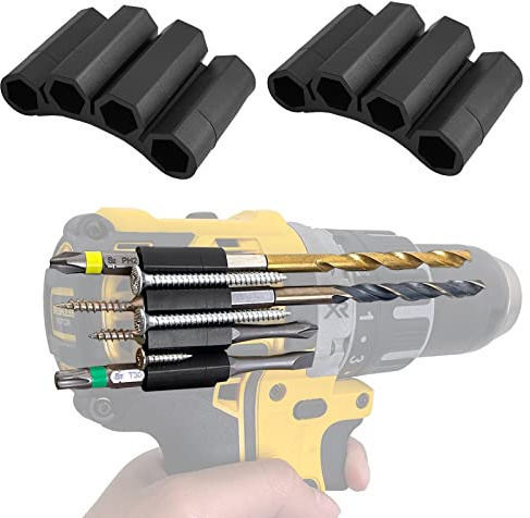 Lot de 2 Supports Magnétiques pour Embouts de Perceuse, Compatible 1/4 foret, Porte-Embouts Adhésifs pour Visseuses Électriques, Tient 4 Embouts