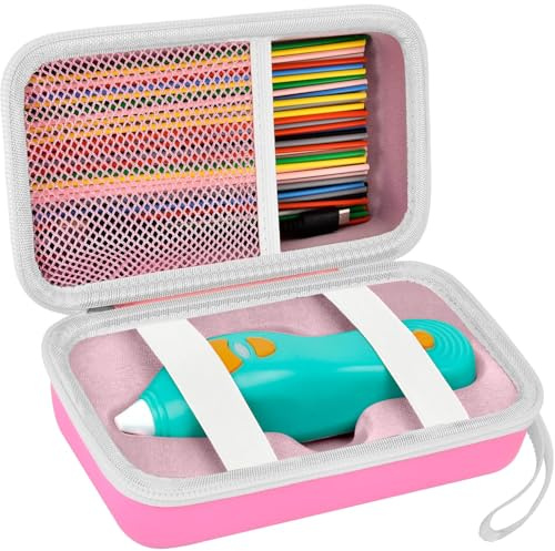 ANKHOH Hülle kompatibel mit 3Doodler Start+ Essentials (2022) für 3D-Stifte-Set für Kinder, Organizer zum Nachfüllen von Druckfilamenten und Micro-USB-Ladegerät