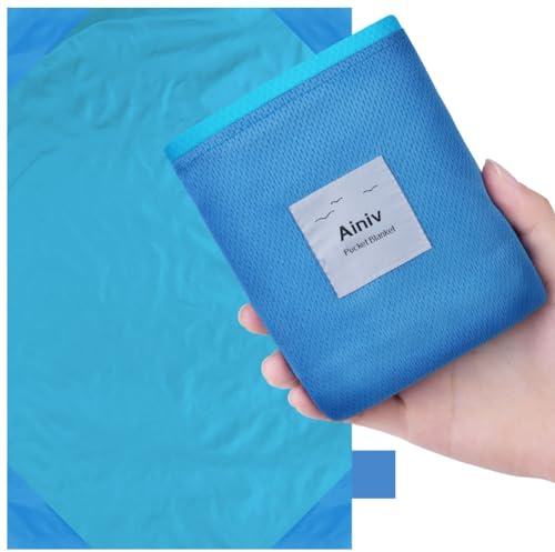 Ainiv Mini Coperta da Picnic Tascabile, 140x 180 cm, Ultraleggero Coperta da Spiaggia Portatile Tappetino da Picnic Pocket Portatile Tappetino da Spiaggia per Campeggio, Trekking, Montagna, Viaggi