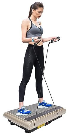 Vibrationsplatte Trainingsgerät, 1-99 Intensitätsstufen Ganzkörper-Workout Vibration Fitness, Heimtraining Ausrüstung für Gewichtsverlust & Ganzkörpertraining - Muskelaufbau & Abnehmen (Rosa)