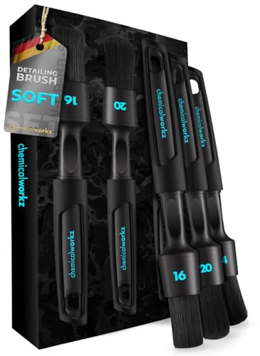 chemicalworkz Black Boar Detailing Pinsel Set | 3x Auto Reinigungspinsel Detailing Bürsten für sanfte Innenraumreinigung & Felgenpflege, ergonomischer Griff, kratzfrei | Premium Auto Reinigungsbürsten