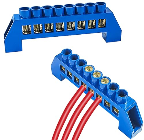 2 pezzi Morsetto Elettrico, Produzione di Rame Ispessito, con Elevata Capacità di Trasporto di Corrente, Morsettiera Elettrica, Cablaggio Conveniente, Morsettiera, per la Distribuzione di Corrente