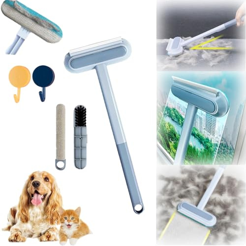 Liocwocne Multifunctional Pet Hair Remover, Ultimate Pet Hair Remover Tool, Pet Hair Cleaning Brush with Squeegee, Reusable Pet Hair Remover for Couch, Carpet and Car (1pcs)