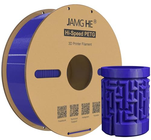 High Speed PETG Filament 1.75 mm, JAMG HE 1kg Hi-Speed PETG Filament Dimensional Accuracy +/- 0.02 mm 50~500mm/s Fast Printing for FDM 3D Printer (Purple, 1KG)