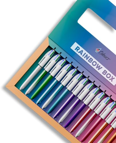 BIC 4 Farben Set Rainbow Limited Edition, ideal für Sammler, zweifarbig, glänzend und glänzend – Set mit 15 Stiften, starten Sie jetzt Ihre Sammlung mit 4 Farben