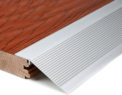 Raouoae Übergangsprofil Abschlussprofil Laminat Parkett Übergangsschiene 2 Stück 80cm/100cm/120cm/130cm Übergangsschiene Aluminium Übergangsleiste Höhenausgleich 0.8-5cm(Silber,1.2m*2 Stück)