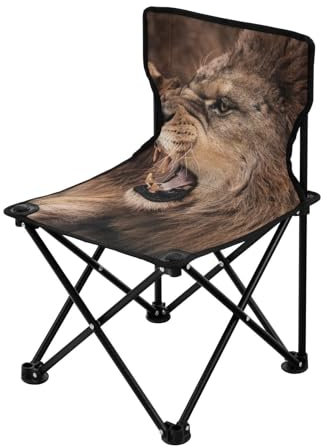 Fierce Lion Realism Tragbarer, ultraleichter Campingstuhl, leichte, faltbare Stühle für den Innenbereich, inklusive Tragetasche, tragbarer Stuhl zum Warten in der Schlange für Indoor-Wanderungen