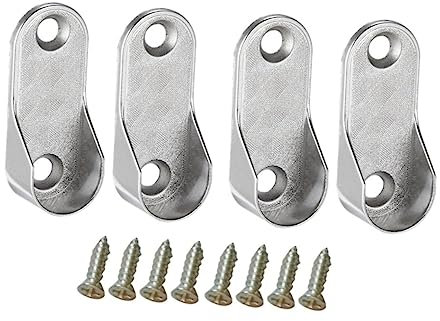 BATHVEVE 12piezas Soporte De Barra De Ropa Ovalado De Tornillos Accesorios De Armario para Colgar Ropa Soporte De Tubo De Vestidor