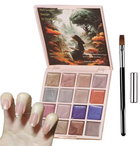 Palette Di Smalti Per Unghie In Gel Solido - Smalto Per Unghie Gel Di Crema Per Gatti 16 Colori, Affascinanti Di Vernice Kit Di Manicure Portatile Budino Smalto Per Unghie Per Do