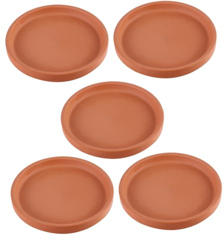 BESTonZON 5 Pezzi Sottovasi in Terracotta per Vasi di Piante Sottovasi Drenanti Quadrati Supporto Resistente e Leggero per Fioriere e Decorazioni Casa