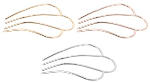 LALADEFIEE 3 Pezzi Forcine Capelli Metallo Forcella U-shaped Stile Francese Fermagli Vintage per Chignon Donna Accessori Raffinati per Acconciature Sposa e Party Colori Rosa Oro Oro e Argento