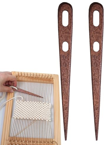 Agujas de Coser – 5,9 pulgadas Agujas Grandes de Madera con | Ağujas Nalbinding de Doble Punta | Agùjas Multiusos para, Tejido, Costura y Proyectos DIY, Set de 2