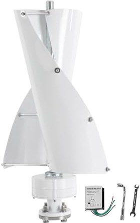 Fafeicy Kit de Turbina Aerogeneradora de Eje Vertical de 600 W, Arranque con Viento bajo de Imán Permanente de 1,5 M/s, para Fuente de Alimentación Fuera de la Red de Cabina Doméstica (12V)
