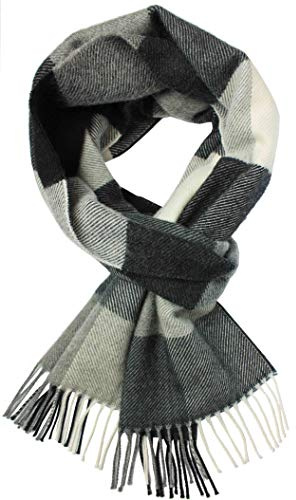Rotfuchs Winterschal & Warm Karo modisch Mehrere Farbstellungen Wolle 180 x 30 cm Made in Germany (schwarz)