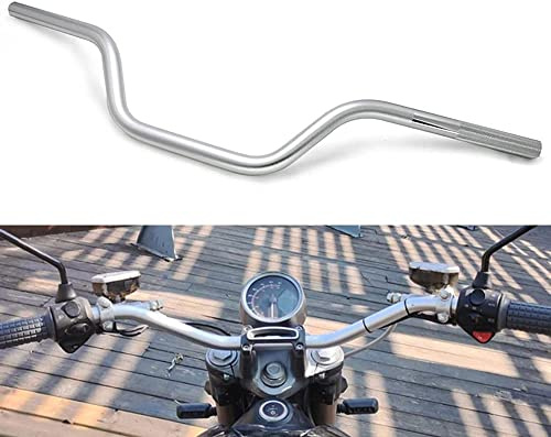 Motorrad Lenker 22mm,7/8 Aluminium Motorrad Mitte Lenker Griffe Rohre für Schmutz Pit Bike Quad ATV - Silber