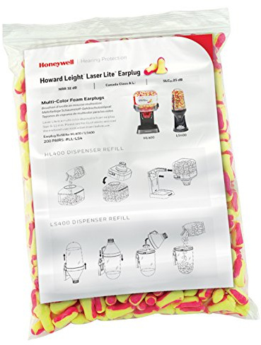 Howard Leight Laser Lite Hi-Visibility Earplug Refill for HL400 Dispenser, 200 Pairs (LPF-LS4-REFILL) | Hi-Visibility, For HL400 Dispenser, LL-LS4-REFILL
