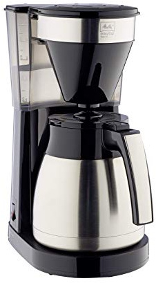 Melitta 6764913 1023-10 EasyTop Therm Steel filterkaffebryggare, rostfritt stål, svart plast