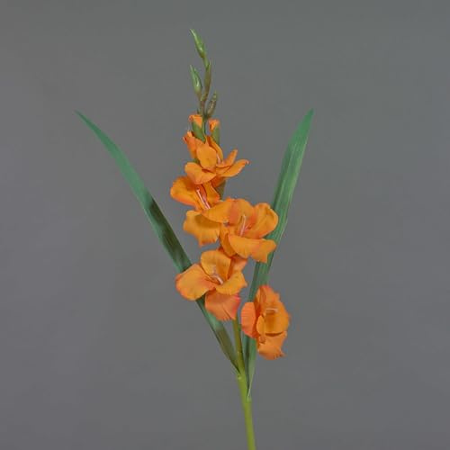 artplants.de Kunst Gladiole ELEA, orange, 85cm, Ø3-10cm - Dekoblumen künstlich
