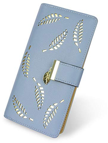 CHAOFANXI Portefeuille femme en cuir PU long avec fermeture éclair - belles couleurs, noir, L