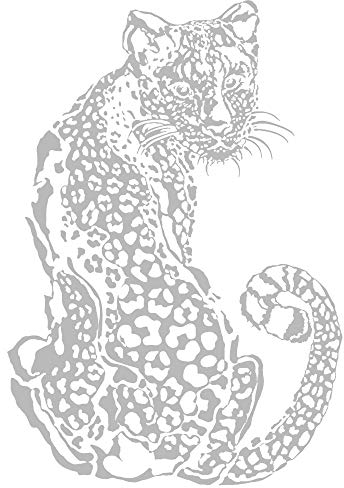 Ideen mit Herz Metallic Bügeltransfer | glänzend | DIN A4 | Textilien wie T-Shirts & Taschen mit Bügelmotiven verzieren | Bilder schnell & einfach aufbügeln | DIY Textildesign (Leopard | silber)