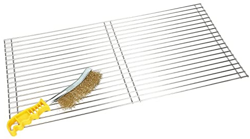KOTARBAU® Edelstahl Grillrost Eckig 60x40 cm + Stahlbürsten zum Reinigen