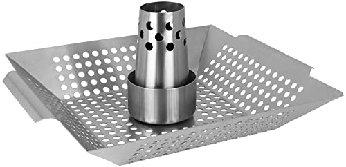 Michelino BBQ Hähnchenhalter Grill Edelstahl Lochgrillkorb Hähnchenbräter Backofen Hähnchen Bräter Halter Hähnchenständer Bierhähnchen Halter Gemüsegrillkorb
