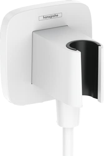 hansgrohe Wandanschluss mit Duschkopfhalterung FixFit Q, Mattweiß