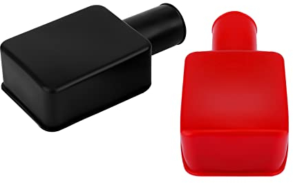 SAVITA 2pcs Battery Terminal Covers Auto, Red & Black Soft Rubber Positive Negative Insulating Stud Covers Flexible Battery Terminal Protective Caps for Car Electric Bikes Trucks