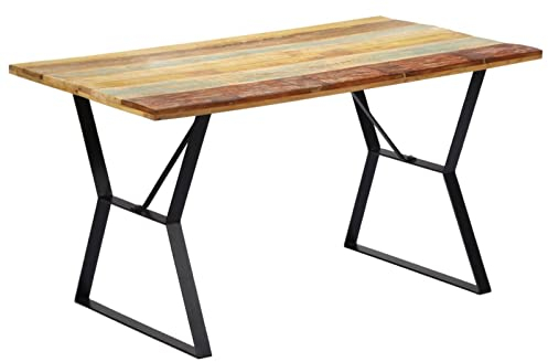 ZEYUAN Esstisch, Küchentisch, Esszimmertische, Esszimmermöbel, Esszimmer, Couchtisch, Esstischgruppe, Tisch, 140x80x76 cm Altholz Massiv