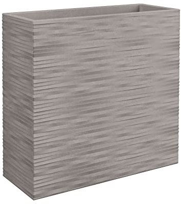 Nicoli Grand Vase Separé elegance cm 80 x 30 x 80 h en résine, effet relief, jardinière d'intérieur extérieur, idéale pour diviser les pièces (cendres)