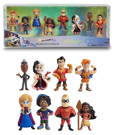 Disney 100 Rentless Persuit, Sammelspielzeug mit Disney-Charakteren, enthält 8 Verschiedene Figuren, 100% offizielles Lizenzprodukt, 12 zum Sammeln, 3 Jahre, berühmt (DED16600)