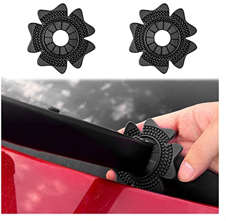 JNNJ 2 Stück Auto Wischer Schutzhülle, Lochabdeckung Für Scheibenwischerarm, Silikon Auto Wischer Loch Schutzhülle, Auto Wischerarm Loch Schutz Silikon Pad(Schwarz)