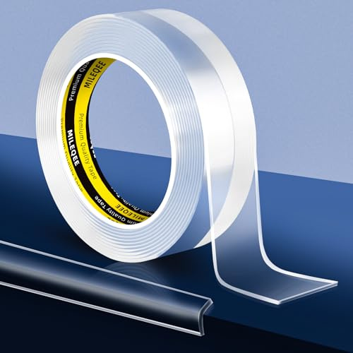 MILEQEE Protezione bordi, 20mm x 3m,striscia protettiva trasparente, forte adesivo, protezioni per bordi usate per angoli affilati di armadi, tavoli, cassetti con angoli e spigoli vivi.