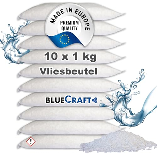 Bluecraft - 10x 1 kg Luftentfeuchter Nachfüllpack Entfeuchter Granulat im Vliesbeutel Raumentfeuchter ohne Strom Feuchtigkeitskiller (10x 1kg)