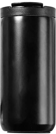 Taza de café de Metal, Vaso Aislado Diseño Moderno Simple de Paja de 400 Ml, Pequeño Portátil para Coche (BLACK)