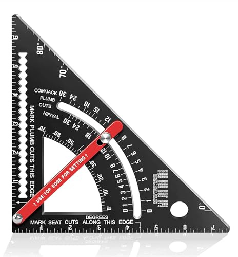17,8 cm Zimmermannswinkel, verstellbarer Winkel, Kombinationswinkel, multifunktionales Holzbearbeitungsdreieck-Messwerkzeug für den Bau