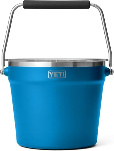 YETI Rambler 7.6L Beverage & Ice Bucket with Lid, Big Wave Blue