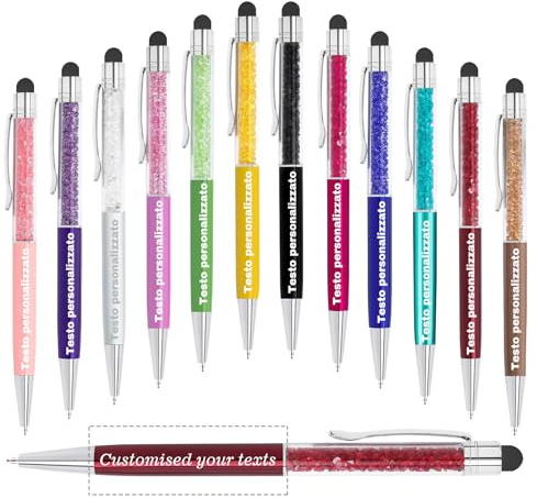 KOLOWKO Personalisierte benutzerdefinierte Kugelschreiber, 2 in 1 Soft Touch, personalisierte Schreibgerät, Kristall dekoriert Kugelschreiber, gut für Graduierung, Hochzeit, Geburtstag Geschenke