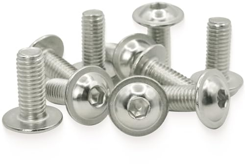 Schrauben M6, 20 Stück Linsenkopfschrauben Edelstahlschrauben M6 x 30mm A2 V2A 304 Rostfrei, MeHurr Innensechskant(ISK) Schrauben mit Flansch, Maschinenschrauben ISO7380-2, Schraube Vollgewinde