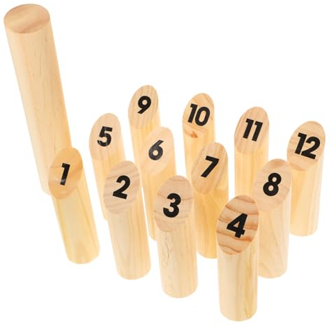 BELLIFFY Holz Wurfspiel-Set Für Outdoor Und Indoor Nummerierte Blöcke Zum Werfen Für Garten Picknick Camping Strand Und Partyspiele