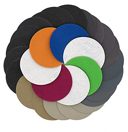 TRENTSNOOK 100 unids 3 pulgadas 75 mm papel de lija impermeable gancho y bucle seco de lijado de silicona carburo mojado y seco de 60 a 10000 grillas(1500)