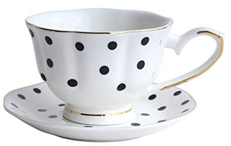 HFGDRH Tazzine da Caffè Vintage, 1 Pz a forma di fiore della tazza di caffè piattino Set Ceramica Afternoon Tea Set di osso della porcellana della tazza di tè(B)