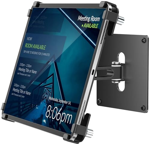 AboveTEK Soporte universal de pared para tableta, antirrobo para iPad con carcasa de bloqueo para pantalla de 9.7 a 13 pulgadas, quiosco de aluminio resistente para pantalla de punto de venta de