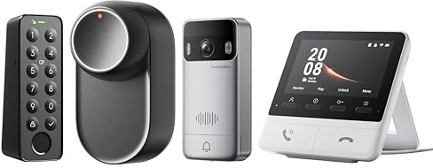 SwitchBot Smart Lock Ultra med pekskärmstangentbord, dörrlås, smart dörrlås, elektroniskt dörrlås, dörröppnare via app, fingertryck, kod, Alexa, Google, stöder Matter
