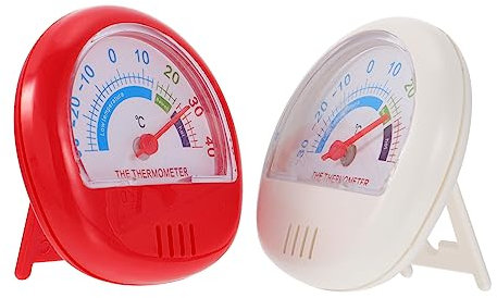 VINTORKY Thermomètre De Réfrigérateur En Plastique Lot De 2 Blanc Et Rouge Mesure Précise Pour Réfrigérateur Et Congélateur Outil De Mesure Portable Maison Cuisine